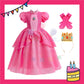 ParteeTime Kids Girl Mario Princess Peach Cosplay Costumes Fancy Birthday Party Themed Events