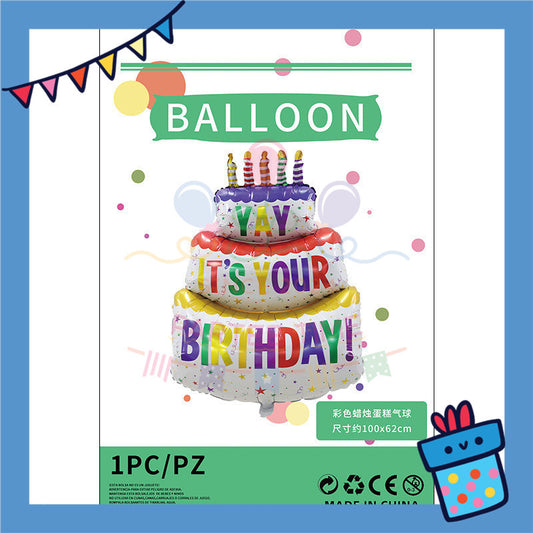ParteeTime Kids 4D Sitting Teddy Bear Hugging Cake Themed Foil Balloon Birthday Party Decoration