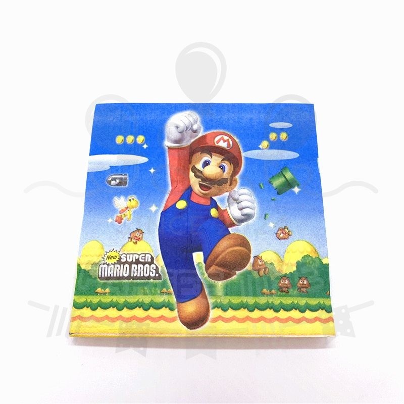 ParteeTime Kids Mario Birthday Theme Decorations Party Balloon Banners Hang Swirls Backdrop Tablecloth Cake Topper