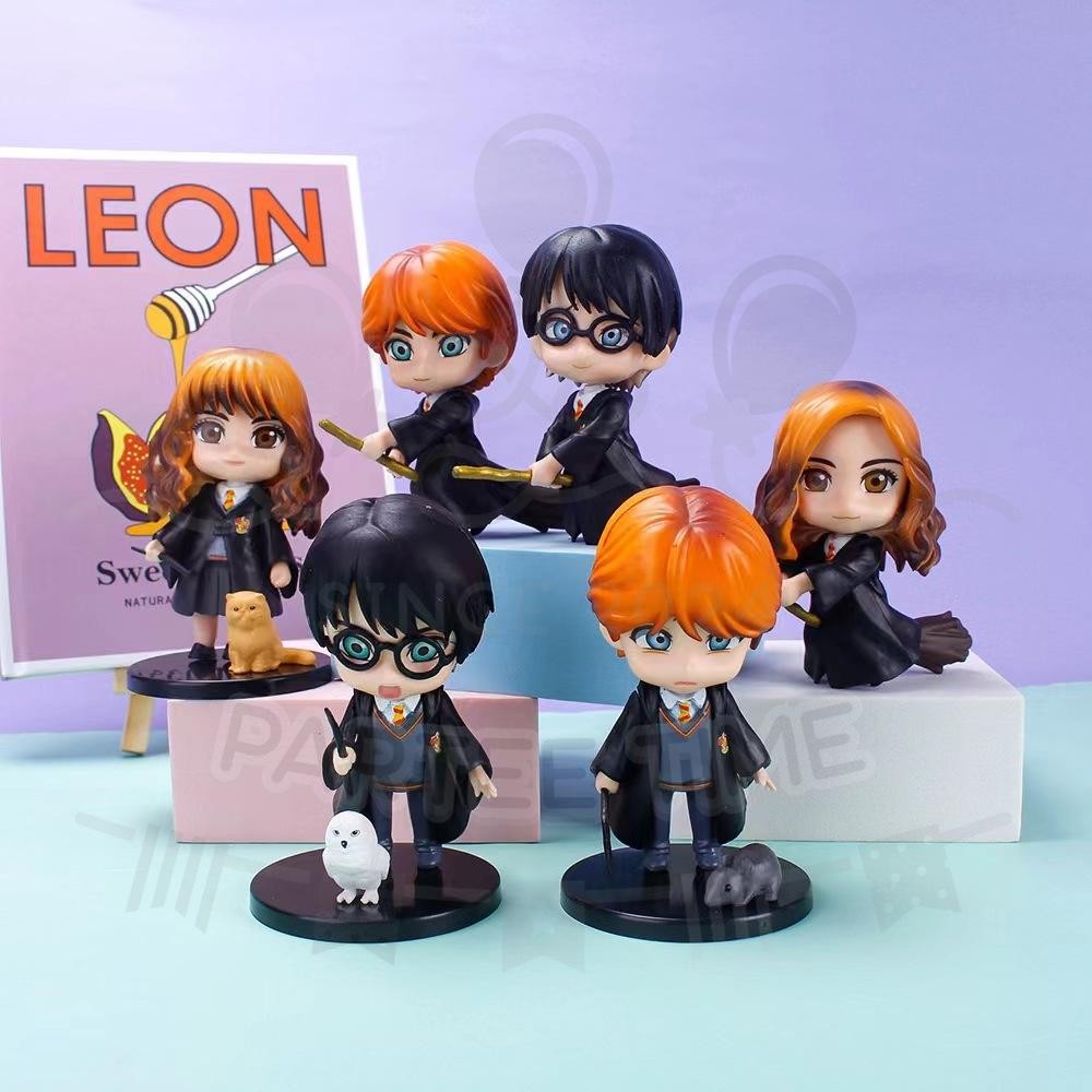 ParteeTime Kids Harry Potter Mini Cake Topper Characters Figures Set Cake Decoration Birthday Party Collection Playset