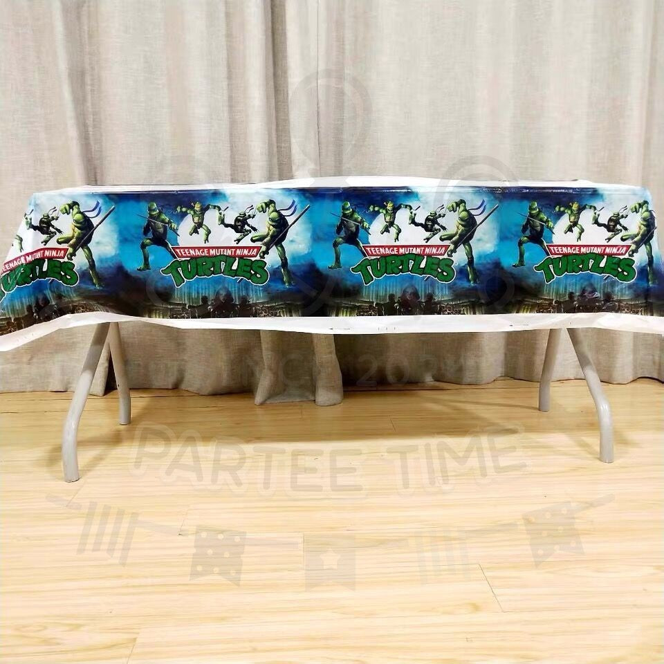 ParteeTime Kids Ninja Turtle Birthday Theme Decorations Kids Birthday Balloon Banner Hang Swirl Backdrop Tablecloth