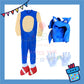 ParteeTime Kids Boy Sonic the Hedgehog Jumpsuit Cosplay Costumes Fancy Children Day Kostum Kosplay Kanak-Kanak Sonic