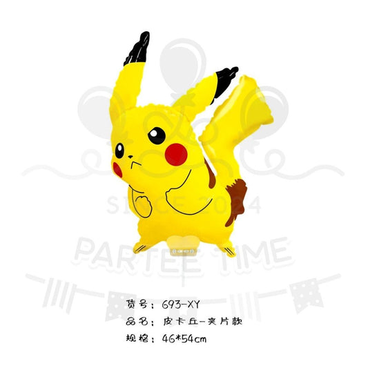ParteeTime Kids Pokemon Pikachu Bulbasaur Charmander Squirtle Themed Foil Balloon Birthday Party Decoration