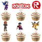 ParteeTime Kids Roblox Birthday Theme Decorations Party Balloon Banners Hang Swirls Backdrop Tablecloth Cake Topper