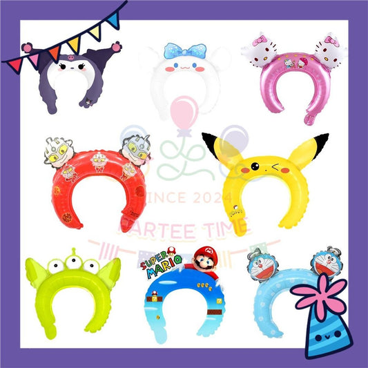 ParteeTime Kids Sanrio Kuromi My Melody Cinnamoroll Cute Headband Themed Foil Balloon Birthday Party Decoration