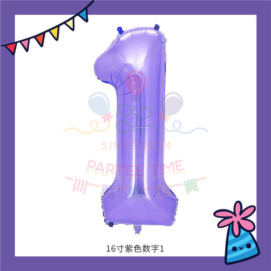 ParteeTime Purple Digital Foil Ballon 16 Inch 0 Number Balloon Birthday Party Foil Balloons Vibrant Shiny Decorations