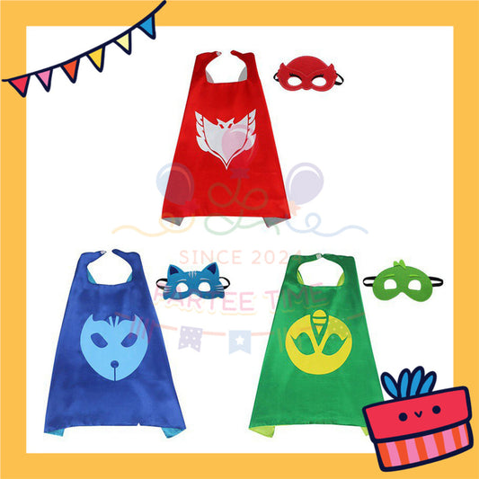 ParteeTime Kids Mask Cape Children Capes Birthday Party Dress Up Toy Cape Cosplay Costume