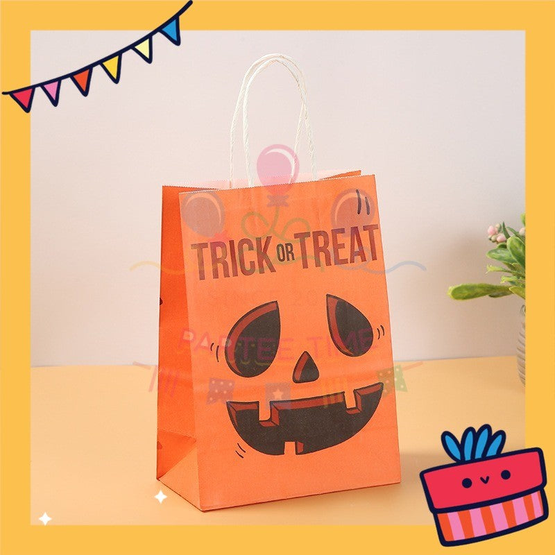 ParteeTime Birthday Kids 1pcs Halloween Party Favor Gift Bags with Handle Paper Bag Doorgift Packaging Goodies