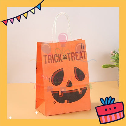 ParteeTime Birthday Kids 1pcs Halloween Party Favor Gift Bags with Handle Paper Bag Doorgift Packaging Goodies