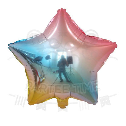 ParteeTime Kids Colourful Rainbow Circle Star Heart Shape Themed Foil Balloon Birthday Party Decoration