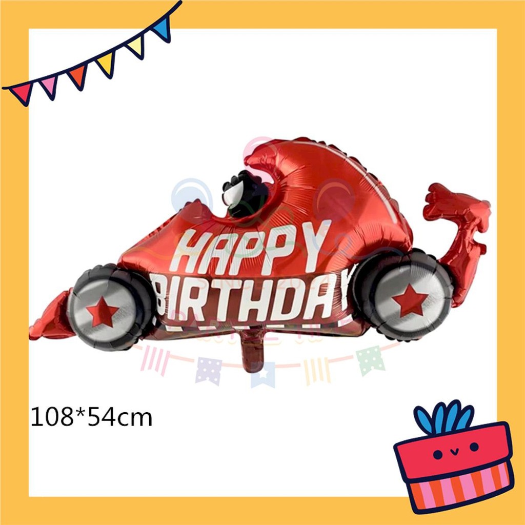 ParteeTime Kids Racing Themed Car Wheel Tire Air Globos Foil Balloon Birthday Party Decoration