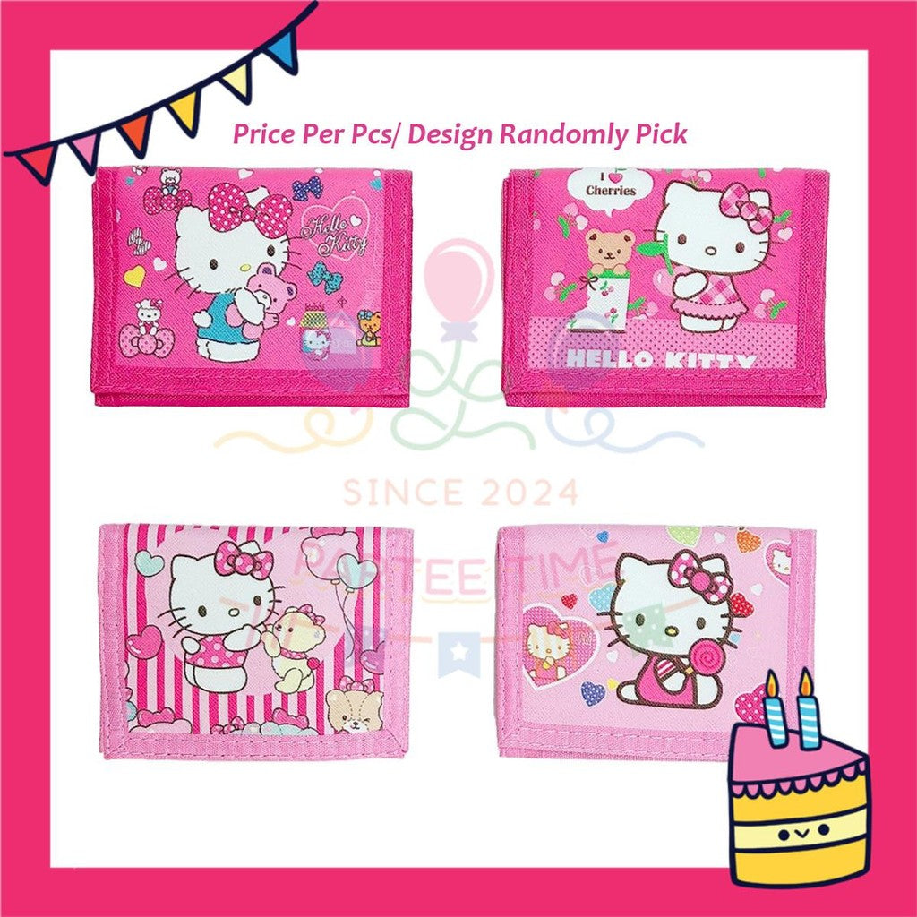 ParteeTime Kids Gifts Cute Cartoon Trifold Wallet Princess Elsa Barbie Dompet Lipat Kartun Comel Kanak-Kanak