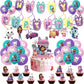 ParteeTime Kids Graby Doll House Theme Decoration Birthday Party Banner Hang Swirl Backdrop Tablecloth Cake Topper