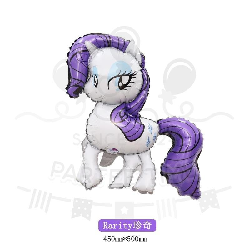ParteeTime Kids Rainbow Dash Pinkie Pie Rarity Grabby Doll House Themed Foil Balloon Birthday Party Decoration