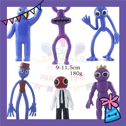 ParteeTime Kids Rainbow Friends Cute Characters Figures Set Cake Decorative Baking Decoration Birthday Party Kek Topper