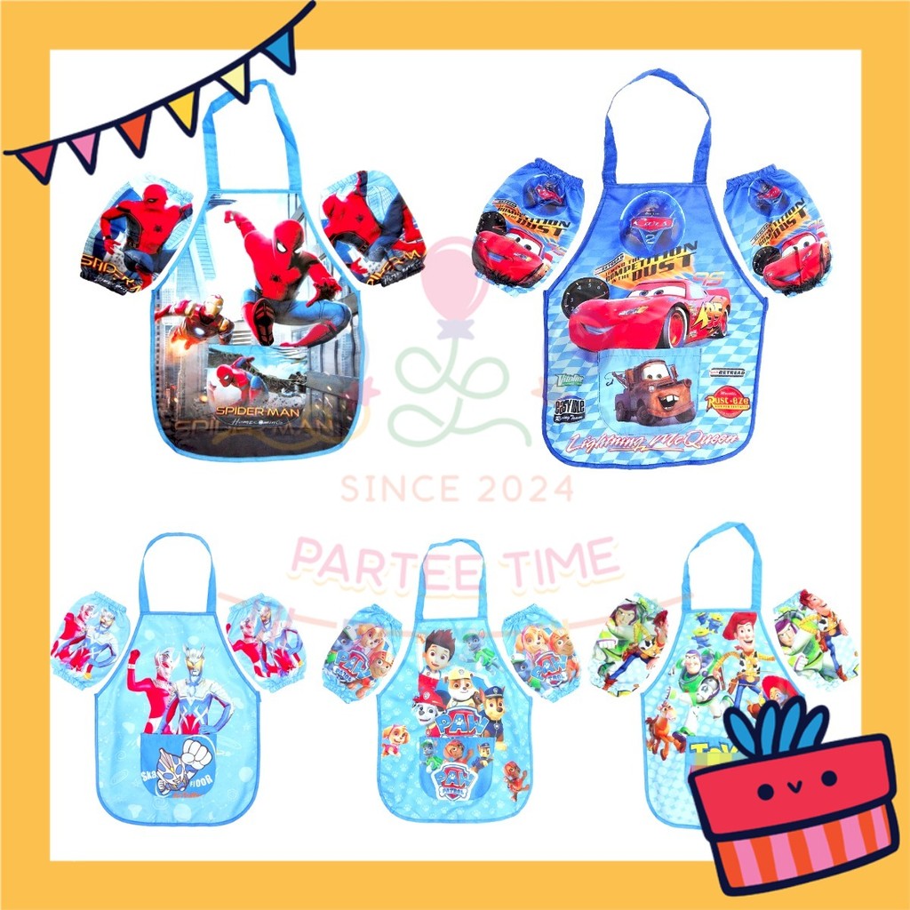 ParteeTime Kids Boy Girl Sanrio Kuromi Melody Cinnamoroll Waterproof Cooking Baking Painting Apron Children’s Apron
