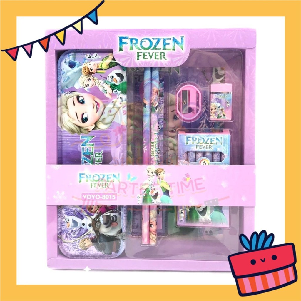 ParteeTime Kids Gifts Cartoon 7 in 1 Stationery Set Sanrio Kuromi My Melody My Little Pony Princess Birthday Gift Pack