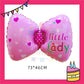 ParteeTime Kids Ribbon Bow Tie Polka Dot Candy Pink Blue Themed Foil Balloon Birthday Party Decoration