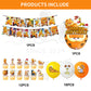 ParteeTime Kids Birthday Party Celebration Decoration Set Garfield 4 in 1 Banner Balloon Cake Cupcake Topper Hari Jadi
