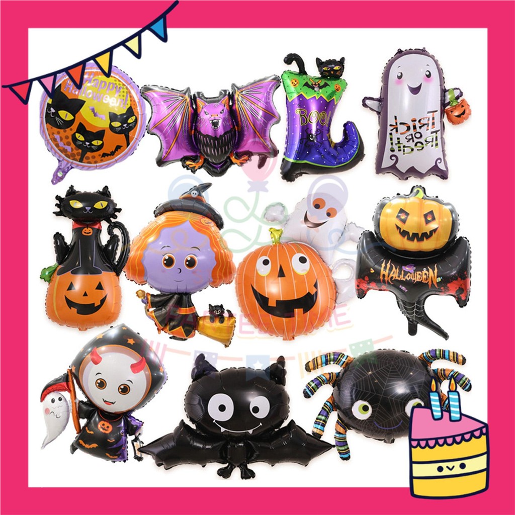 ParteeTime Kids Halloween Spooky Fun Mini Themed Foil Balloon Birthday Party Decoration