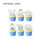 ParteeTime Kids Cinnamoroll Theme Decorations Birthday Party Balloon Banners Hang Swirls Backdrop Tablecloth Cake Topper