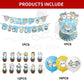 ParteeTime Kids Birthday Party Celebration Decoration Set Chiikawa 4 in 1 Banner Balloon Cake Cupcake Topper