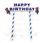 ParteeTime Kids Mario Birthday Theme Decorations Party Balloon Banners Hang Swirls Backdrop Tablecloth Cake Topper