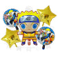 ParteeTime Kids Sonic Spiderman Naruto Birthday Party Decoration 5pcs Set Foil Balloon Set Belon Hari Jadi Kanak-Kanak