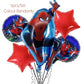 ParteeTime Kids Spiderman Theme Decorations Birthday Party Balloon Banners Hang Swirls Backdrop Tablecloth Cake Topper