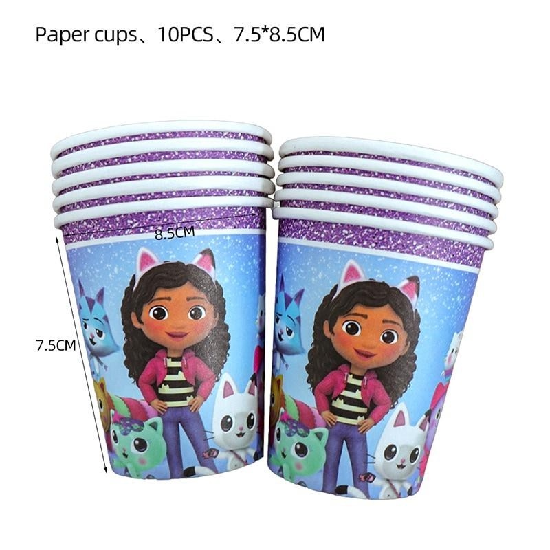 ParteeTime Kids Graby Doll House Theme Decoration Birthday Party Banner Hang Swirl Backdrop Tablecloth Cake Topper