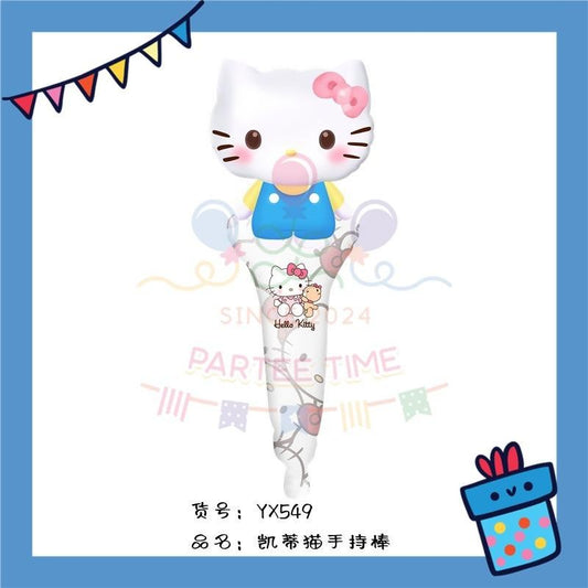 ParteeTime Kids Sanrio Kuromi My Melody Cinnamoroll Cute Handheld Themed Foil Balloon Birthday Party Decoration