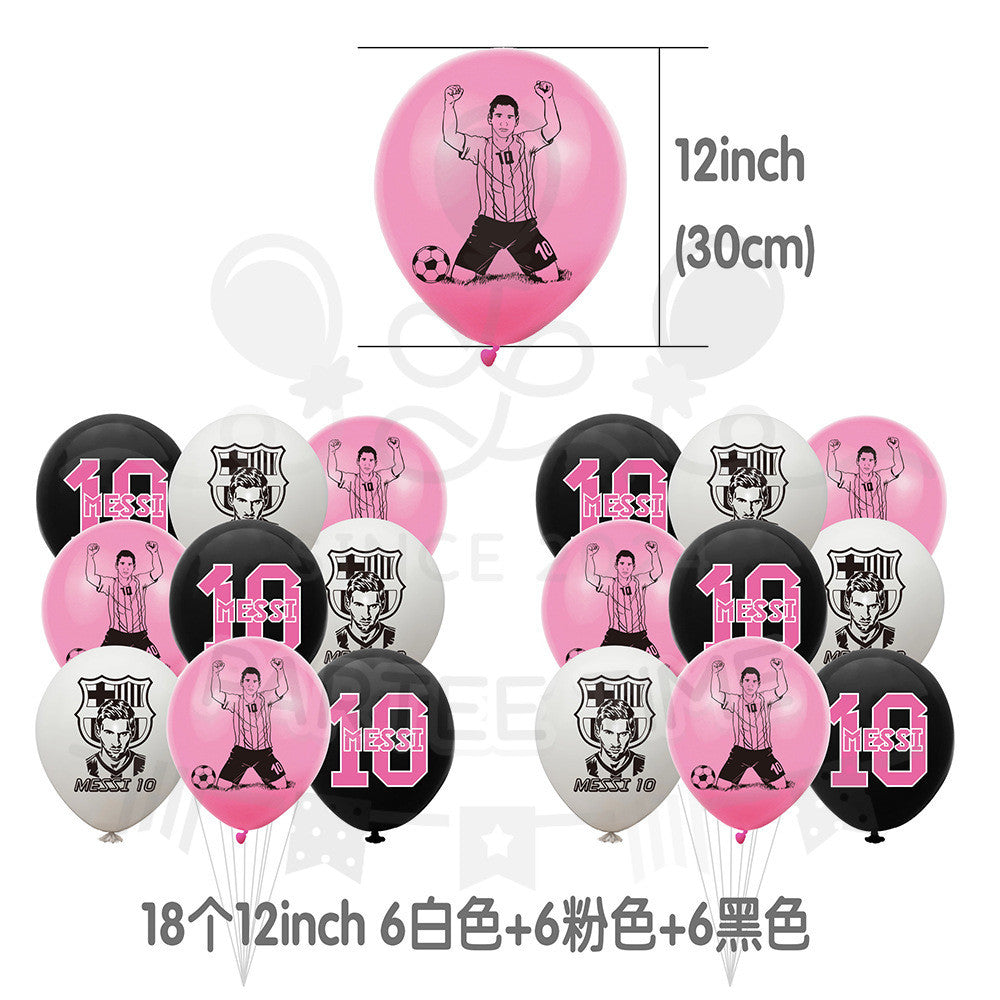 ParteeTime Kids Birthday Party Celebration Decoration Set Messi 4 in 1 Banner Balloon Cake Cupcake Topper Hari Jadi
