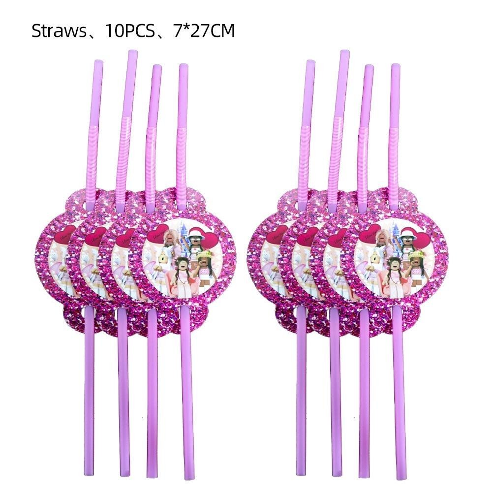 ParteeTime Kids Roblox Girls Theme Decorations Birthday Party Supplies Banners Backdrop Set Budak Hari Jadi Hiasan