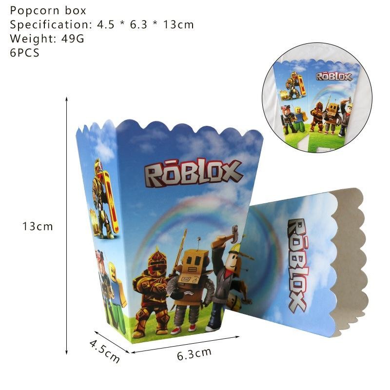 ParteeTime Kids Roblox Birthday Theme Decorations Party Balloon Banners Hang Swirls Backdrop Tablecloth Cake Topper