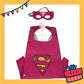 ParteeTime Kids Mask Cape Children Superhero Spiderman Capes Birthday Party Dress Up Toy Cape Cosplay Costume