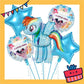 ParteeTime Kids My Little Pony & Stella Birthday Party Decoration 5pcs Set Foil Balloon Set Belon Hari Jadi Kanak-Kanak