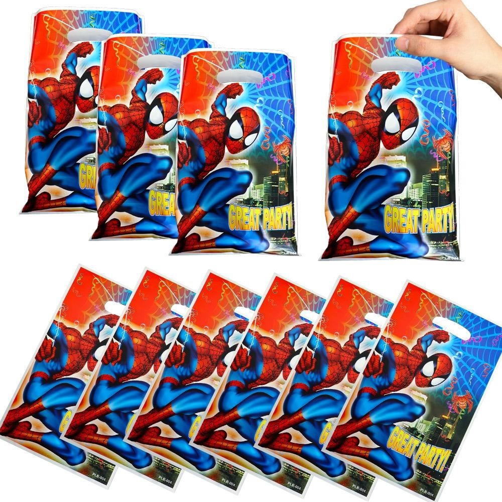 ParteeTime Kids Spiderman Theme Decorations Birthday Party Balloon Banners Hang Swirls Backdrop Tablecloth Cake Topper