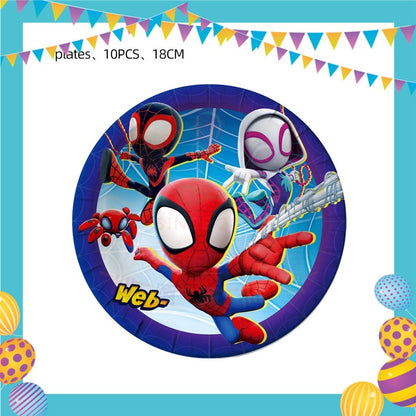 ParteeTime Kids Spidey And His Amazing Friends Birthday Theme Decorations Birthday Balloon Banner Hang Hiasan Hari Jadi