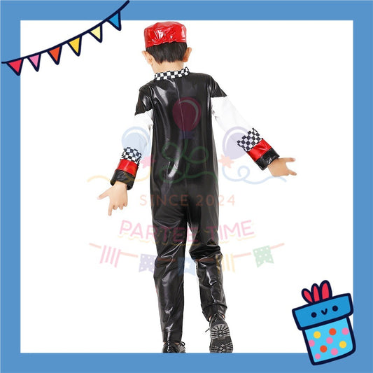 ParteeTime Kids Jumpsuit Racer with Cap Suit New Style Childrens Racing Race Car Jumpsuit