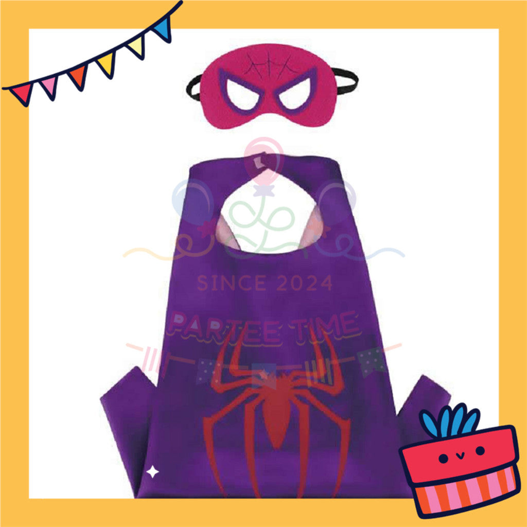 ParteeTime Kids Mask Cape Children Superhero Spiderman Capes Birthday Party Dress Up Toy Cape Cosplay Costume