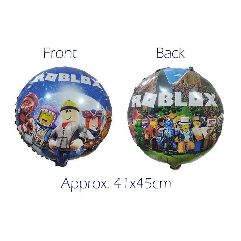 ParteeTime Kids Roblox Birthday Theme Decorations Party Balloon Banners Hang Swirls Backdrop Tablecloth Cake Topper