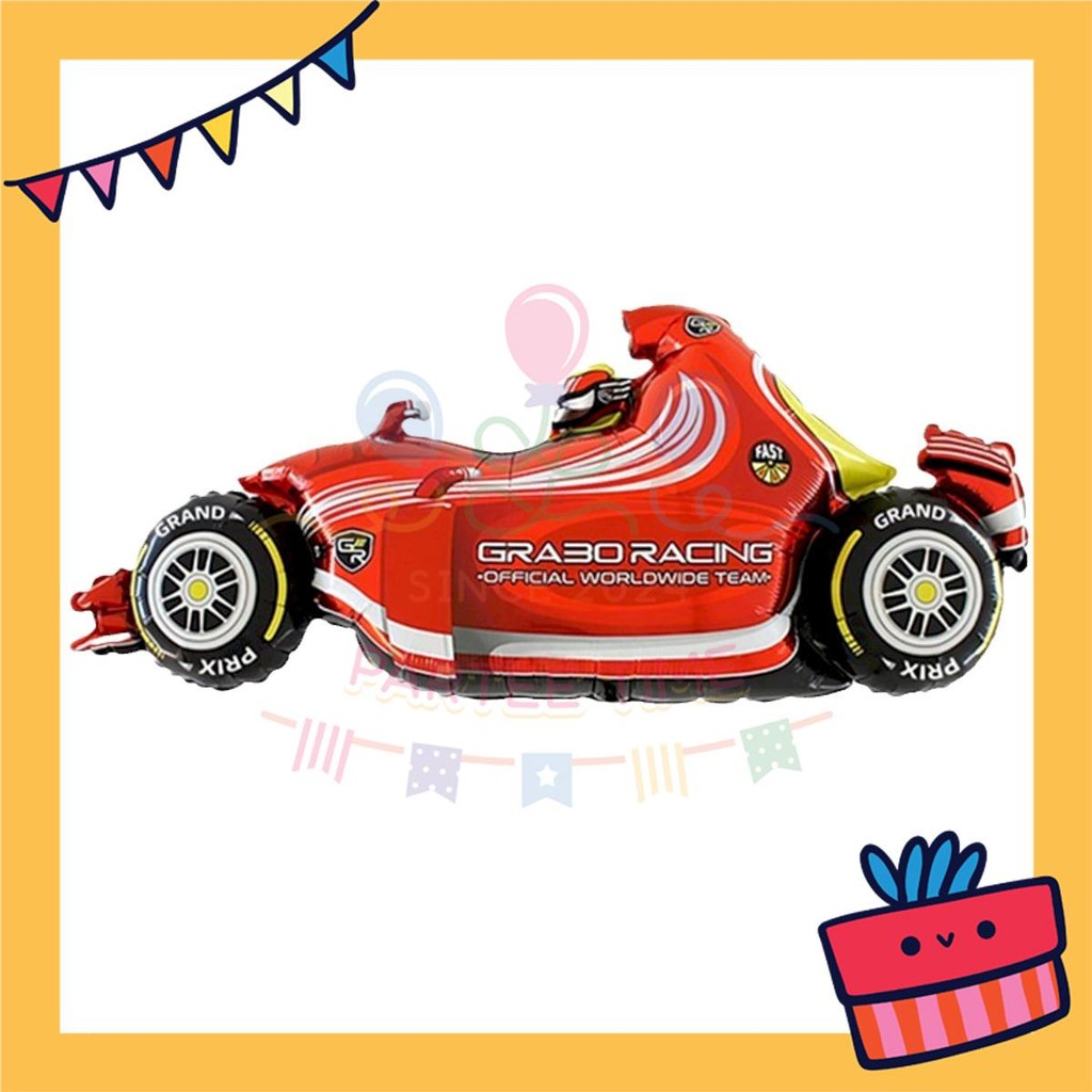 ParteeTime Kids Racing Themed Car Wheel Tire Air Globos Foil Balloon Birthday Party Decoration