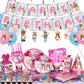 ParteeTime Kids Roblox Girls Theme Decorations Birthday Party Supplies Banners Backdrop Set Budak Hari Jadi Hiasan