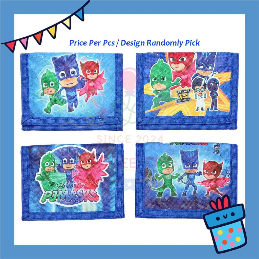 ParteeTime Kids Gifts Cute Cartoon Trifold Wallet Batman Doraemon Mario Dompet Lipat Kartun Comel Kanak-Kanak