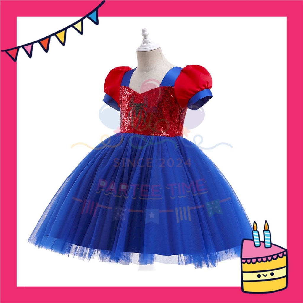 ParteeTime Kids Boy Girl Spiderman Dress Bodysuit Set Jumpsuit Cosplay Costumes Fancy