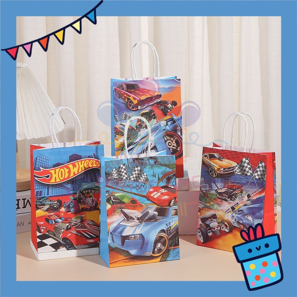 ParteeTime Birthday Kids 1pcs Car Party Favor Gift Bags with Handle Paper Bag Doorgift Packaging Goodies Bag