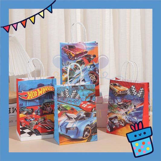 ParteeTime Birthday Kids 1pcs Car Party Favor Gift Bags with Handle Paper Bag Doorgift Packaging Goodies Bag