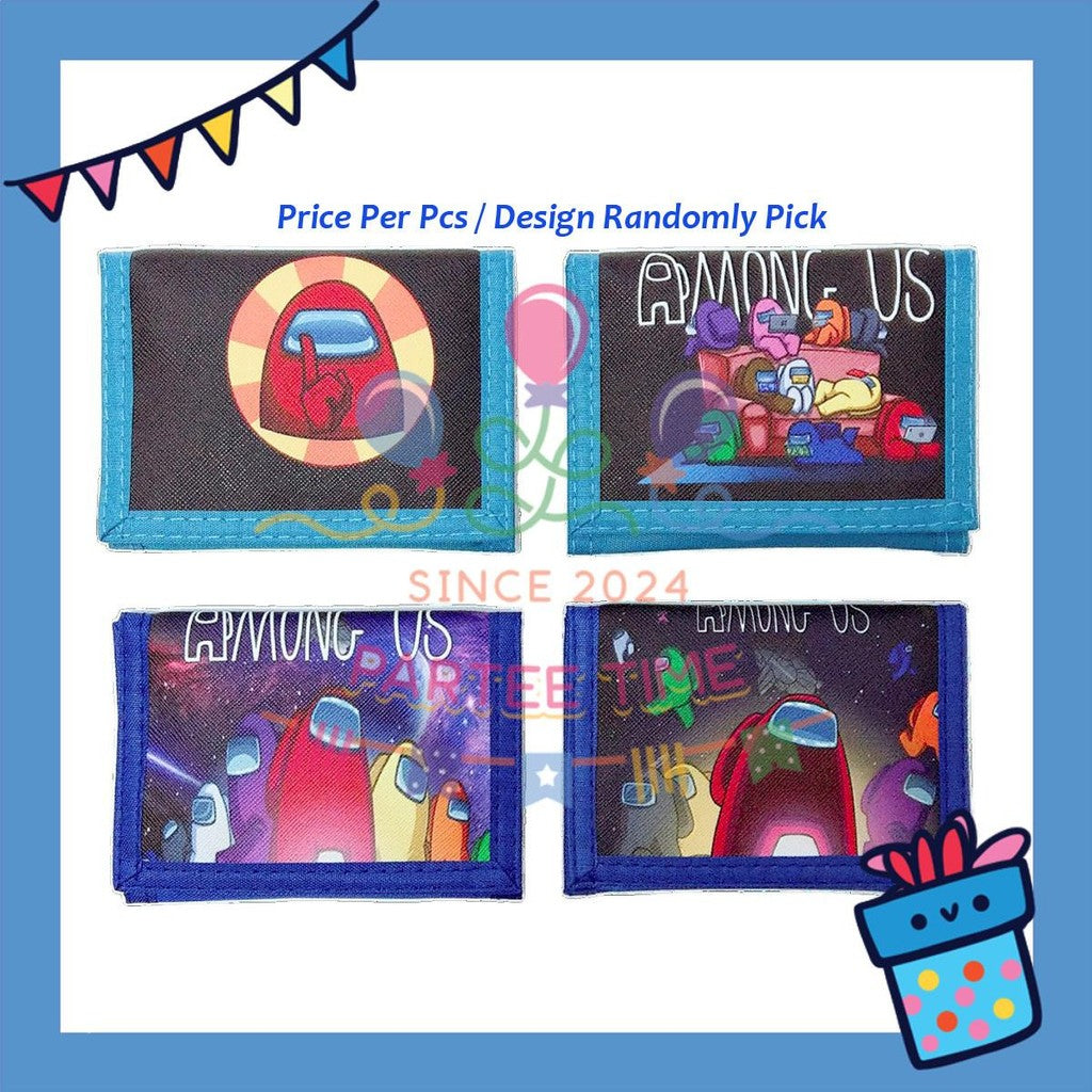ParteeTime Kids Gifts Cute Cartoon Trifold Wallet Batman Doraemon Mario Dompet Lipat Kartun Comel Kanak-Kanak