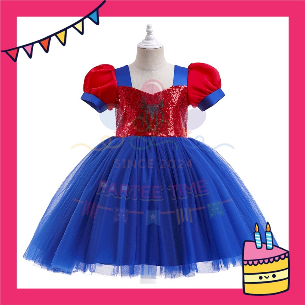 ParteeTime Kids Boy Girl Spiderman Dress Bodysuit Set Jumpsuit Cosplay Costumes Fancy