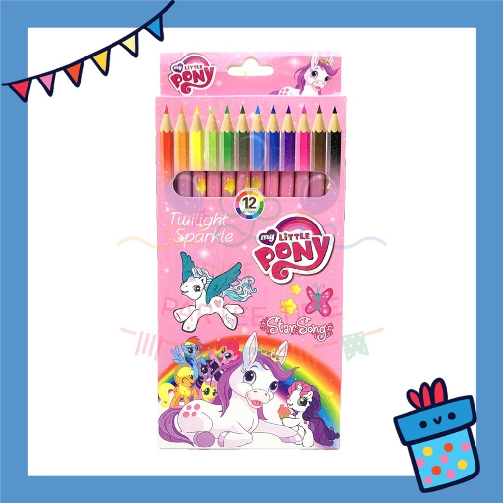 ParteetTime Kids Cute Cartoon 12pcs Color Pencil Non Toxic Coloring Stationery Set Birthday Party Gift Goodies Bag